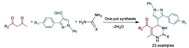 Image for Synthesis and in vitro anticancer and antitubercular activity of diarylpyrazole ligated dihydropyrimidines possessing lipophilic carbamoyl group
