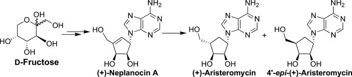 Image for Synthesis of Carbocyclic Nucleosides (+)-Neplanocin A,(+)-Aristeromycin and 4'-epi-(+)-Aristeromycin from D-Fructose